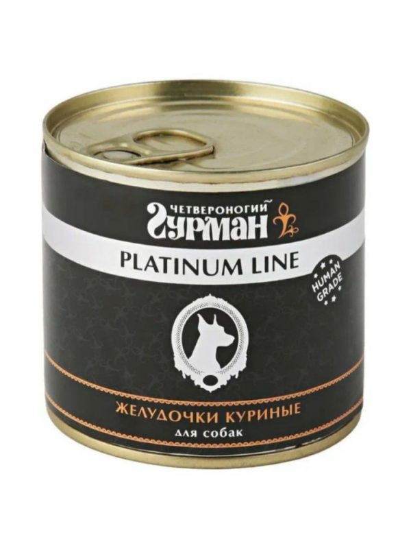 Четвероногий гурман Platinum line Влажный корм для собак Желудочки куриные в желе 0.24кг