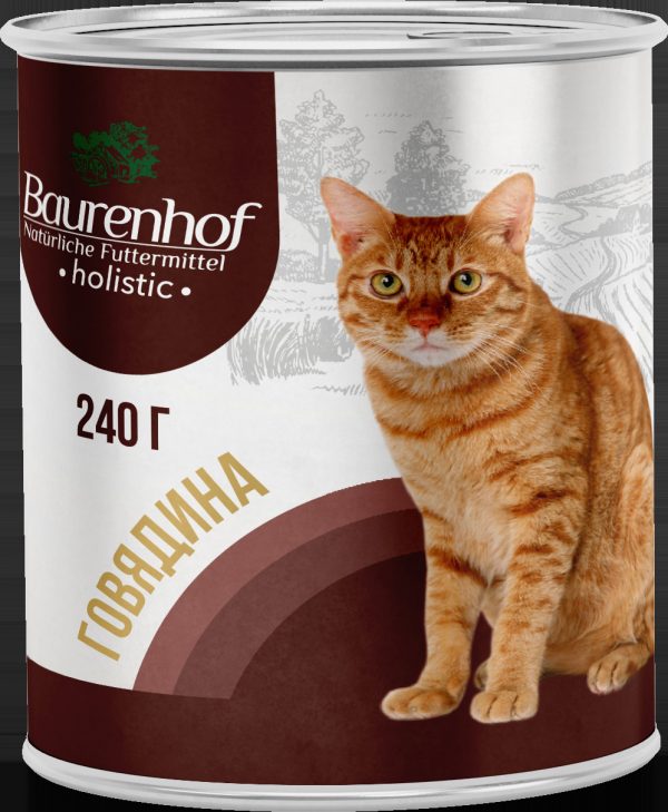Baurenhof Holistic Влажный корм для кошек, Говядина 100г