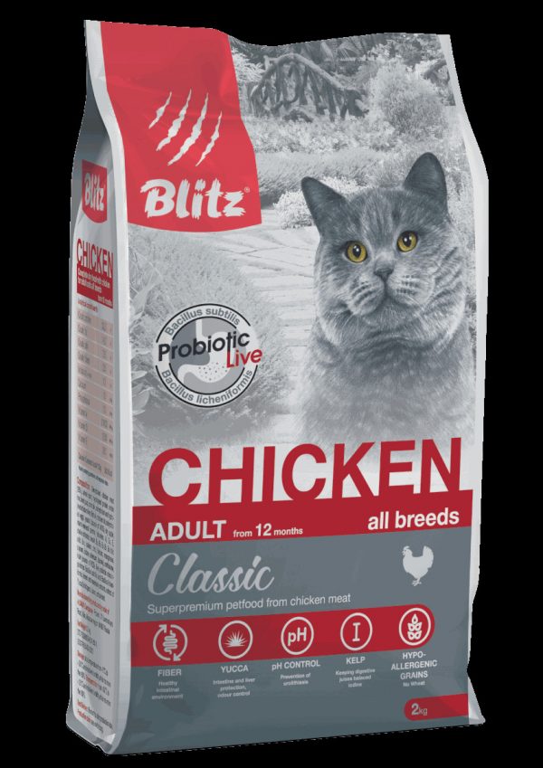 Blitz Сухой корм для кошек Classic Adult Cat , Курица 2кг