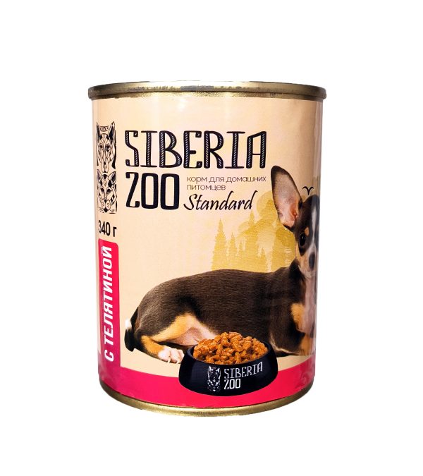 Siberia ZOO Влажный корм для собак, Телятина 340г