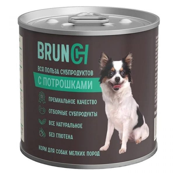Четвероногий гурман Brunch Влажный корм для собак с Потрошками 0.24кг