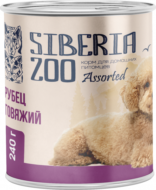 Siberia ZOO Влажный корм для собак Assorted , Рубец Говяжий 240г
