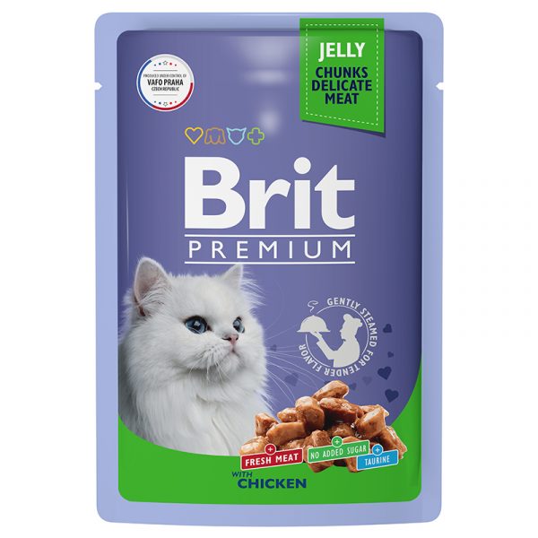 Brit Влажный корм для кошек Premium Цыпленок в желе 85г