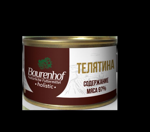Baurenhof Holistic Влажный корм для кошек, Телятина 100г