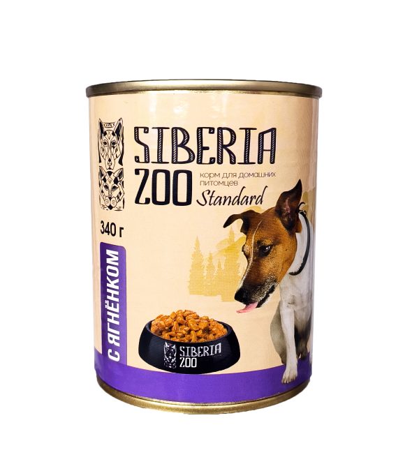Siberia ZOO Влажный корм для собак, Ягненок 340г