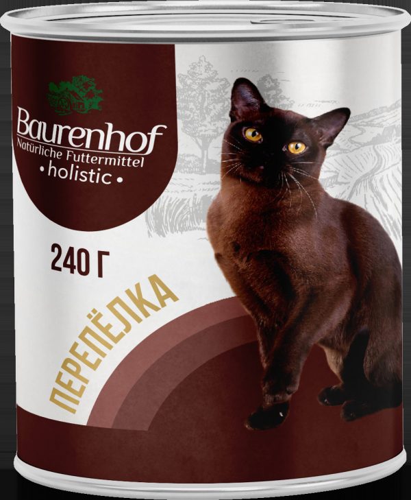 Baurenhof Holistic Влажный корм для кошек, Перепёлка 240г