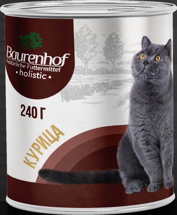 Baurenhof Holistic Влажный корм для кошек, Курица 240г