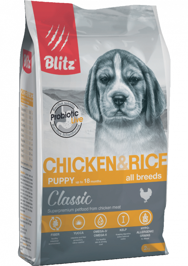 Blitz Сухой корм для щенков Classic Puppy всех пород, Курица и Рис 2кг