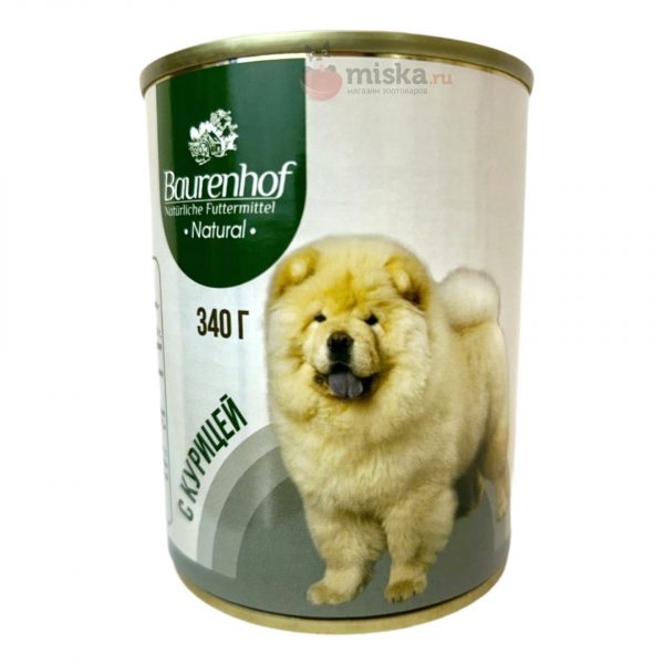 Baurenhof Natural Влажный корм для собак, Курица 340г