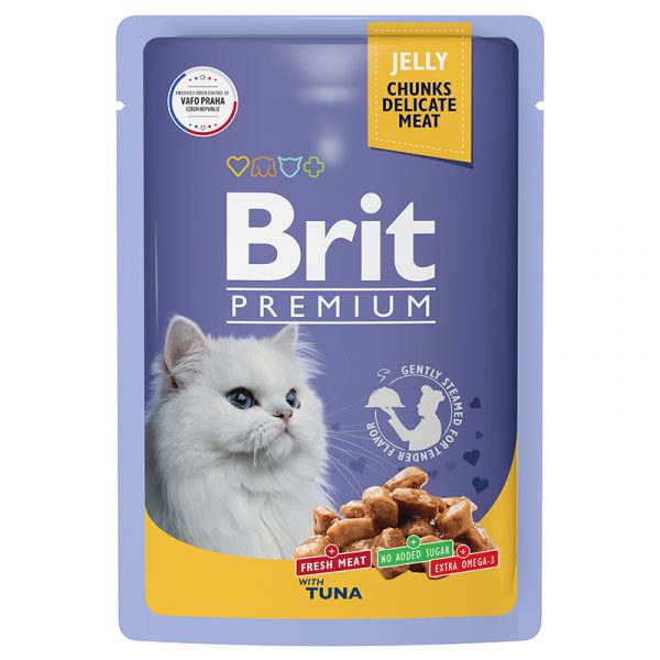 Brit Влажный корм для кошек Premium Влажный корм для кошек Тунец в желе 85г