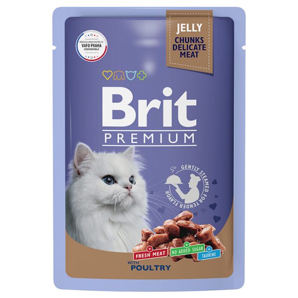 Brit Влажный корм для кошек Premium Ассорти из птицы в желе 85г